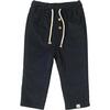 Linear Lined Corduroy Relaxed Fit Pants, Navy - Pants - 1 - thumbnail