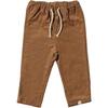 Linear Lined Corduroy Relaxed Fit Pants, Brown - Pants - 1 - thumbnail