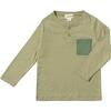 Harvard Waffle Knit Long Sleeve Henley Shirt, Sage - Shirts - 1 - thumbnail