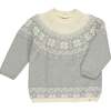 Igloo Ribbed Neck & Trim Sweater, Grey Fairisle - Sweaters - 1 - thumbnail