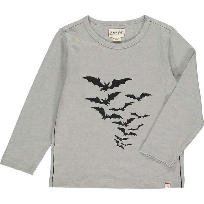 Cherokee Print Long Raglan Sleeve Tee, Grey Bats