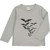 Cherokee Print Long Raglan Sleeve Tee, Grey Bats - T-Shirts - 1 - thumbnail