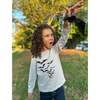 Cherokee Print Long Raglan Sleeve Tee, Grey Bats - T-Shirts - 2