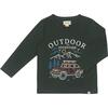 Cherokee Print Long Raglan Sleeve Tee, Green Outdoor Adventure - T-Shirts - 1 - thumbnail