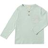 Harvard Waffle Knit Long Sleeve Henley Shirt, Pale Mint - Shirts - 1 - thumbnail