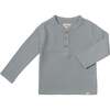 Harvard Waffle Knit Long Sleeve Henley Shirt, Grey Waffle - Shirts - 1 - thumbnail