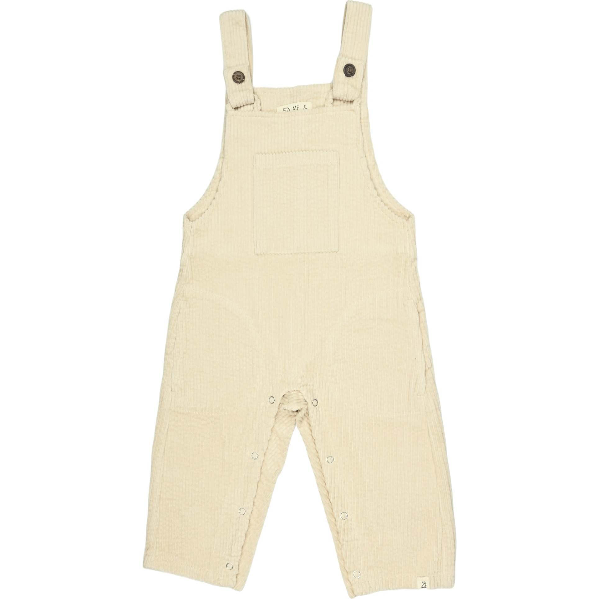 Baby Galleon Chunky Corduroy Long Overalls, Tan - Overalls - 1
