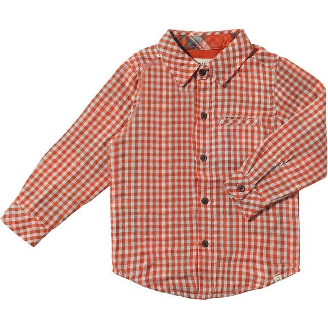 Atwood Woven Long Sleeve Shirt, Rust Micro Plaid