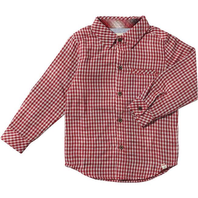 Atwood Woven Long Sleeve Shirt, Red Micro Plaid