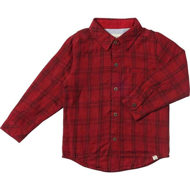 Atwood Woven Long Sleeve Shirt, Red & Black Micro Plaid