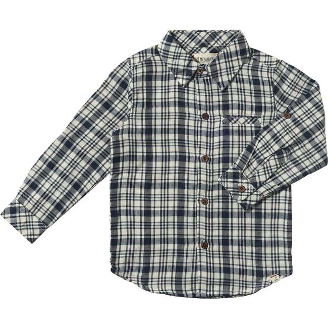 Atwood Woven Long Sleeve Shirt, Navy & White Plaid