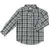 Atwood Woven Long Sleeve Shirt, Navy & White Plaid - Shirts - 1 - thumbnail