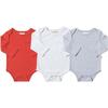 Baby Tellico Long Sleeve Onesies, Red & Grey & White (Pack Of 3) - Onesies - 1 - thumbnail