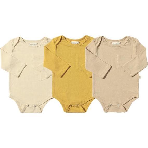 Baby Tellico 3-Quarter Sleeve Triple Pack Onesies, Cream, Gold & Beige (Pack Of 3)