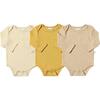 Baby Tellico 3-Quarter Sleeve Triple Pack Onesies, Cream, Gold & Beige (Pack Of 3) - Onesies - 1 - thumbnail