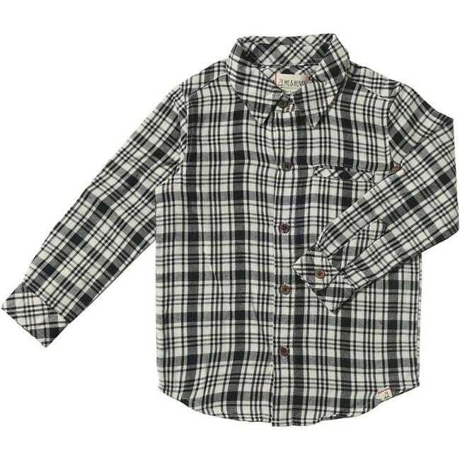 Atwood Woven Long Sleeve Shirt, Black & Cream Plaid