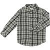 Atwood Woven Long Sleeve Shirt, Black & Cream Plaid - Shirts - 1 - thumbnail
