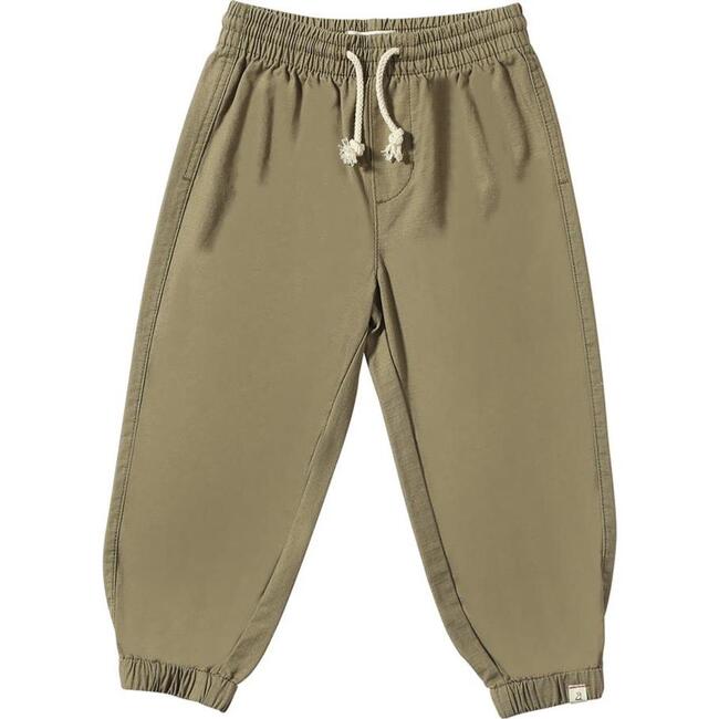 Airforce Relaxed Fit Cuffed Ankle Drawstring Pants, Khaki Ripstop