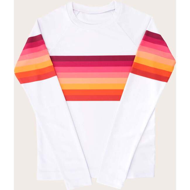 Unisex Rashguard, Sunset Beach Rainbow