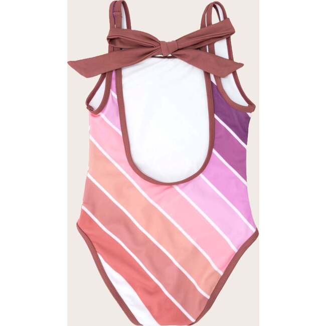 Scoop Neck One-Piece Swimsuit, Purple Sands Rainbow - One Pieces - 3