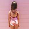 Scoop Neck One-Piece Swimsuit, Purple Sands Rainbow - One Pieces - 4