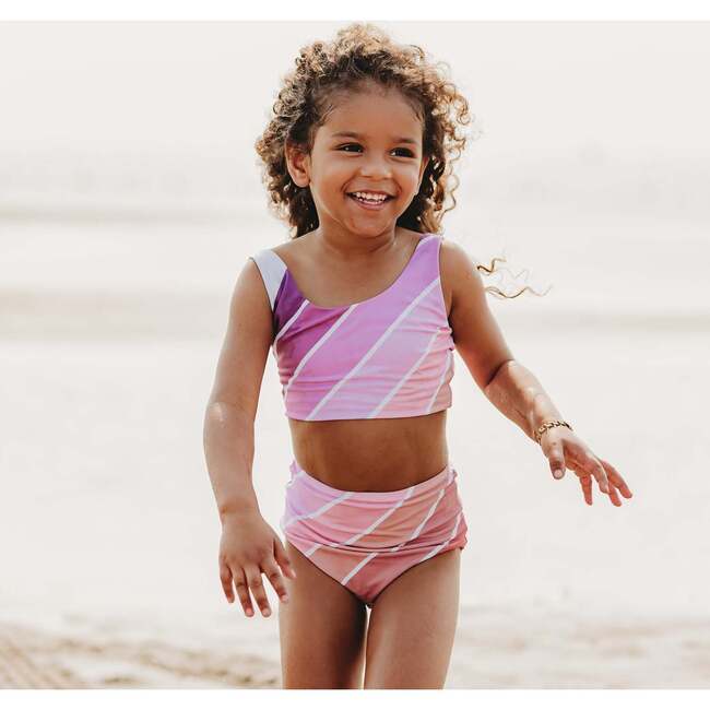 Scoop Neck 2-Piece Tank Swimsuit, Purple Sands Rainbow - Two Pieces - 2