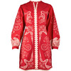Women's Jenny V-Neck 3-Quarter Sleeve Dress, Scarlet Tiger - Dresses - 1 - thumbnail