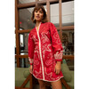 Women's Jenny V-Neck 3-Quarter Sleeve Dress, Scarlet Tiger - Dresses - 3