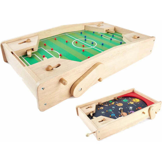 PINTOY 2-in-1 Pinball Planet and Soccer Tabletop Game