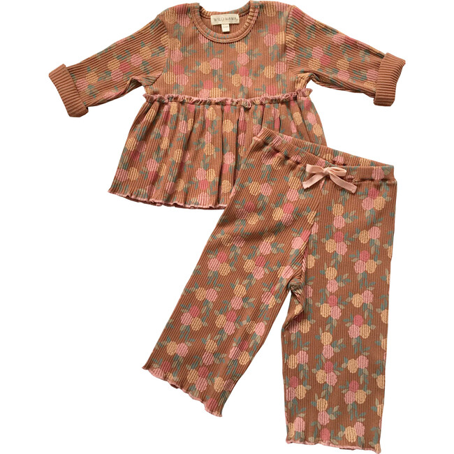 Rib Pant Set, Caramel Roses - Mixed Apparel Set - 1