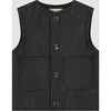 Vicki Sleeveless Front Pocket Button Vest, Black - Vests - 1 - thumbnail