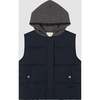 Puffer Sleeveless Button-Up Hood Vest, Depths Mixed - Vests - 1 - thumbnail