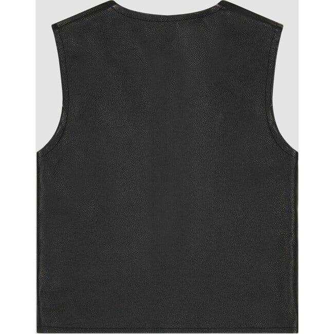 Vicki Sleeveless Front Pocket Button Vest, Black - Vests - 2