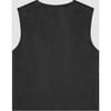 Vicki Sleeveless Front Pocket Button Vest, Black - Vests - 2