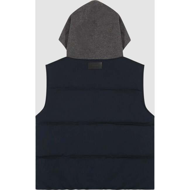 Puffer Sleeveless Button-Up Hood Vest, Depths Mixed - Vests - 2