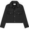 Manning Straight Fit Front Pocket Denim Jacket, Black Coated - Jackets - 1 - thumbnail