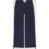 Lily High Rise Drawstring Wide Leg Jogger, Blue - Pants - 1 - thumbnail