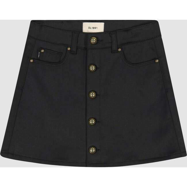 Jenny Denim Slim Fit Pocket Mini Skirt, Black Coated