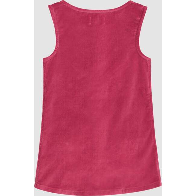 Hana Velvet Sleeveless Front Pocket Pinafore Dress, Hibiscus - Dresses - 2