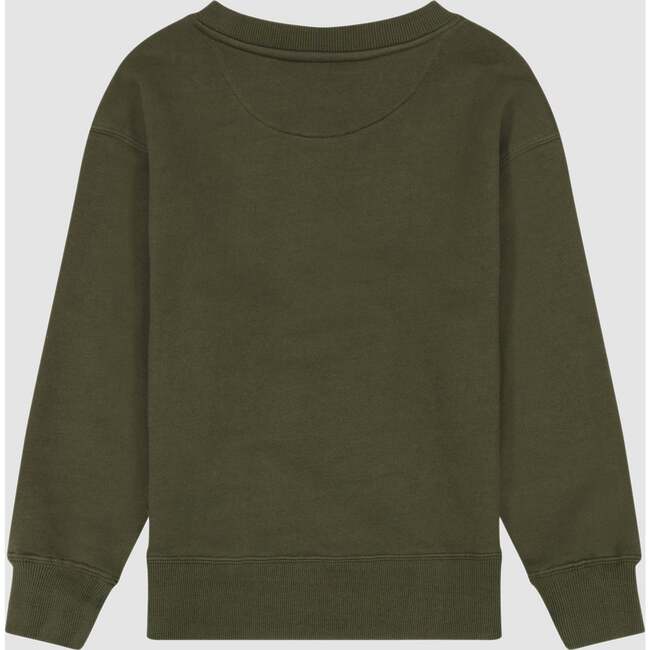 Gabe Ribbed Trim Crew Neck Long Sleeve Sweatshirt, Olive Stripe - Sweatshirts - 2