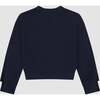 Edie Crew Neck Long Sleeve Cropped Sweatshirt, Marine - Sweatshirts - 2