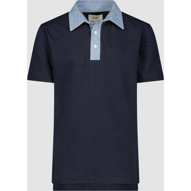 Classic Short Sleeve Button Polo Shirt, Marine