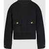 Edie Crew Neck Long Sleeve Cropped Sweatshirt, Black - Sweatshirts - 1 - thumbnail