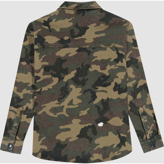 Ash Pointed Collar Long Sleeve Pocket Shirt, Camoflauge - Shirts - 2