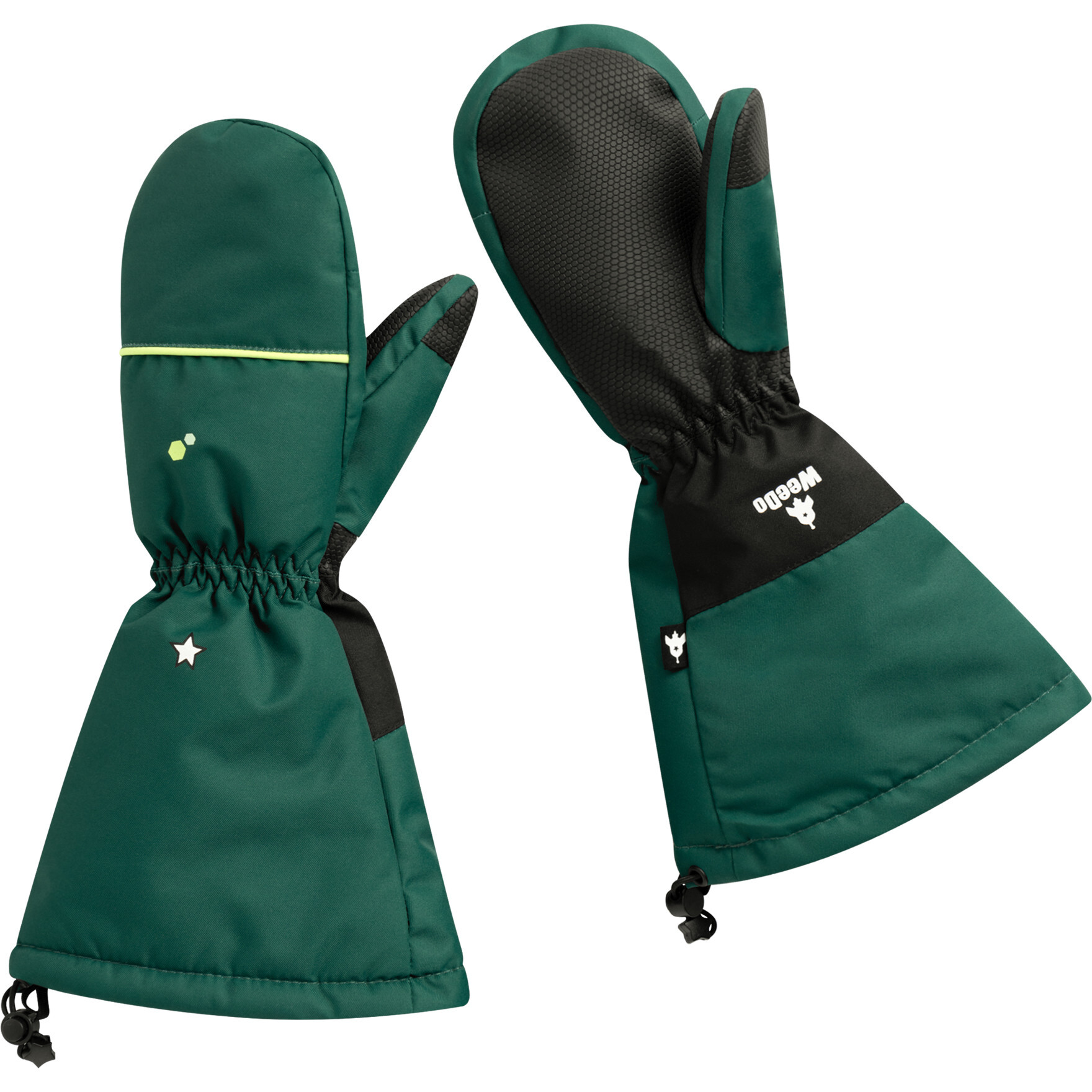 Mondo Monster Elastic Long Cuff Mittens, Bottle Green - Gloves - 1