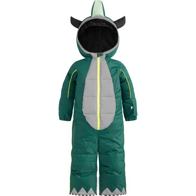 Mondo Monster Adjustable Hood Waterproof Zipper Snowsuit, Bottle Green