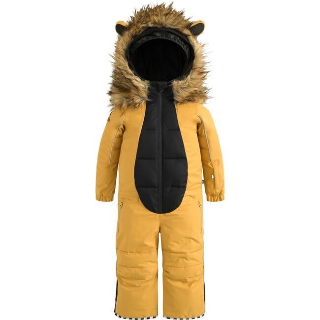 Liodo Lion Adjustable Hood Waterproof Zipper Snowsuit, Golden Brown