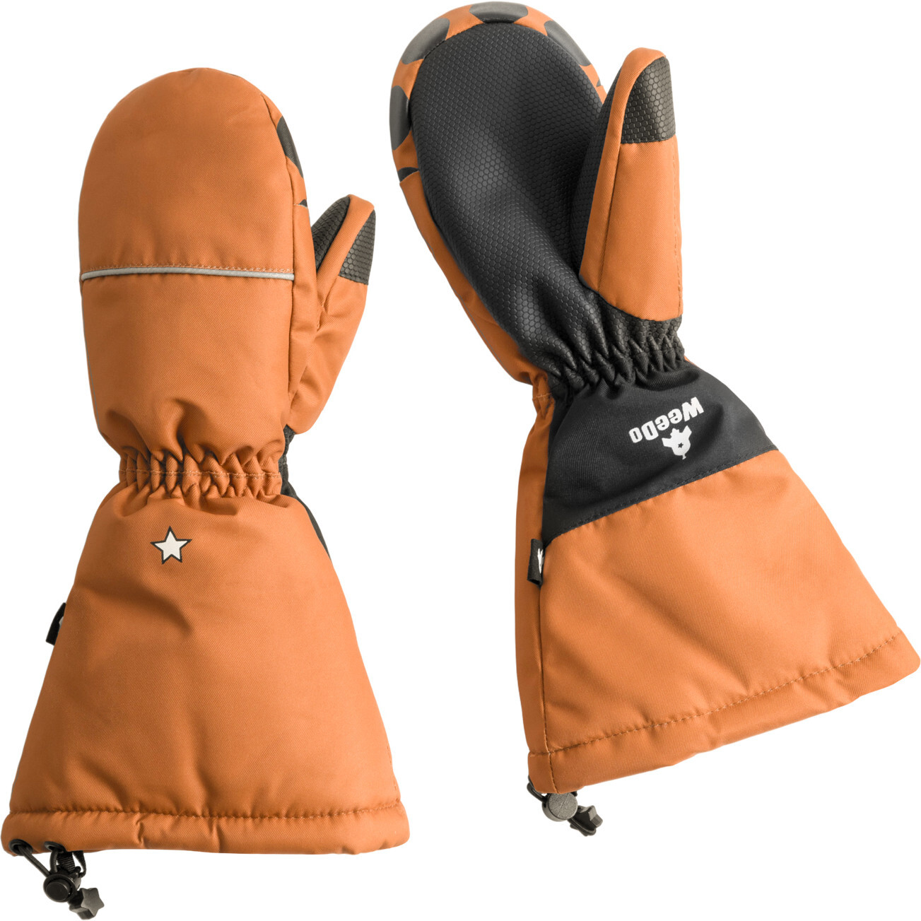 Foxdo Golden Elastic Long Cuff Mittens, Leather Brown - Gloves - 1