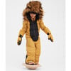 Liodo Lion Adjustable Hood Waterproof Zipper Snowsuit, Golden Brown - Snowsuits - 7