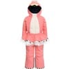 Flamingdo Adjustable Hood Waterproof Zipper Snowsuit, Peachy Pink - Snowsuits - 1 - thumbnail